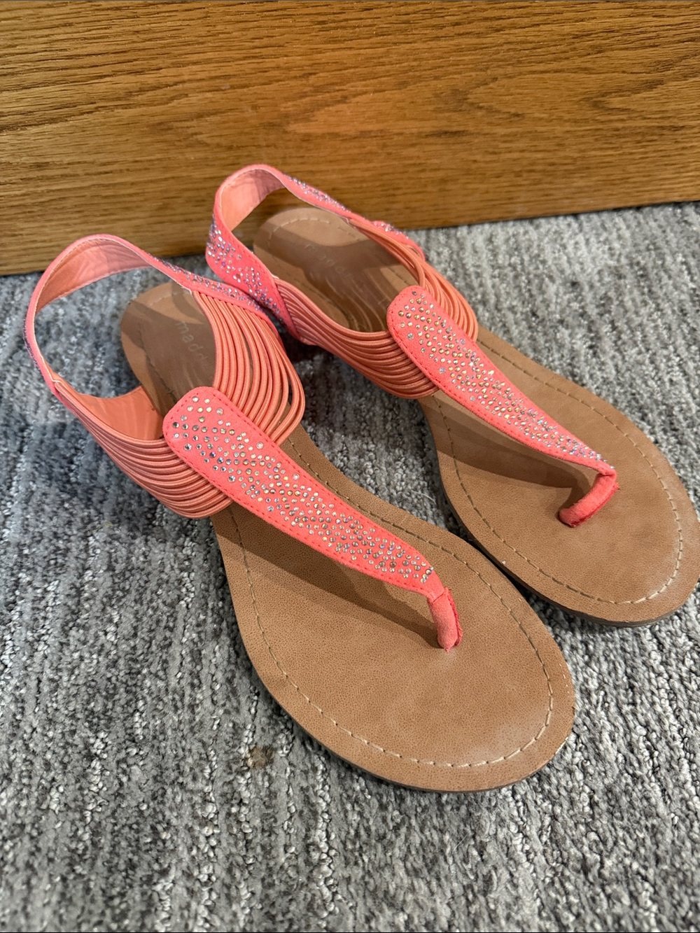 Madden Girl Coral T-strap Rhinestone Sandals